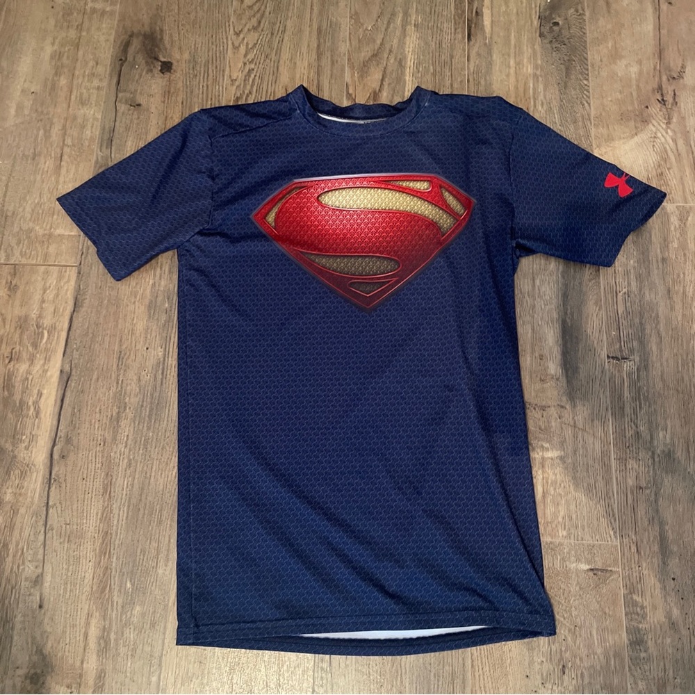 🔥Under Armour DC Comics Superman Compression RARE Shirt L ; Excellent Condition